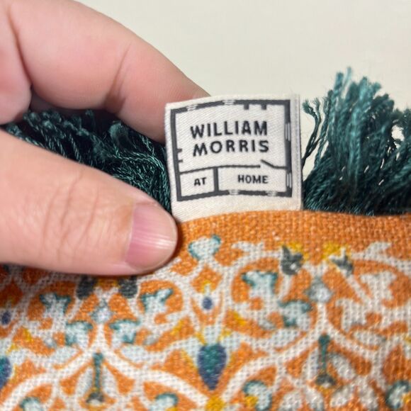 William Morris London Home Duck Fill Pillow Linen Peacock Fring Williams Sonoma - Picture 4 of 7